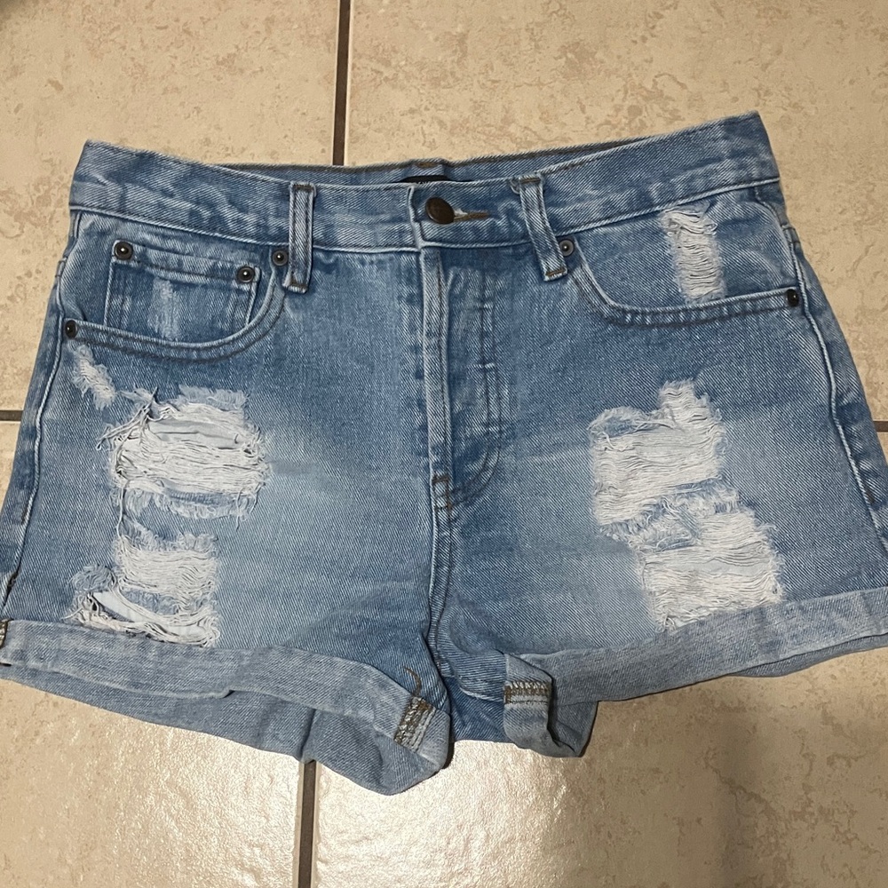 Denim Distressed Women Shorts